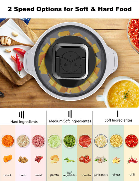 Homeasy Food Processor, Meat Grinder 2.5L Meat Blenders Food Chopper for Meat, Vegetables, Fruits and Nuts, Food Grinder Stainless Steel Bowl 500W 3