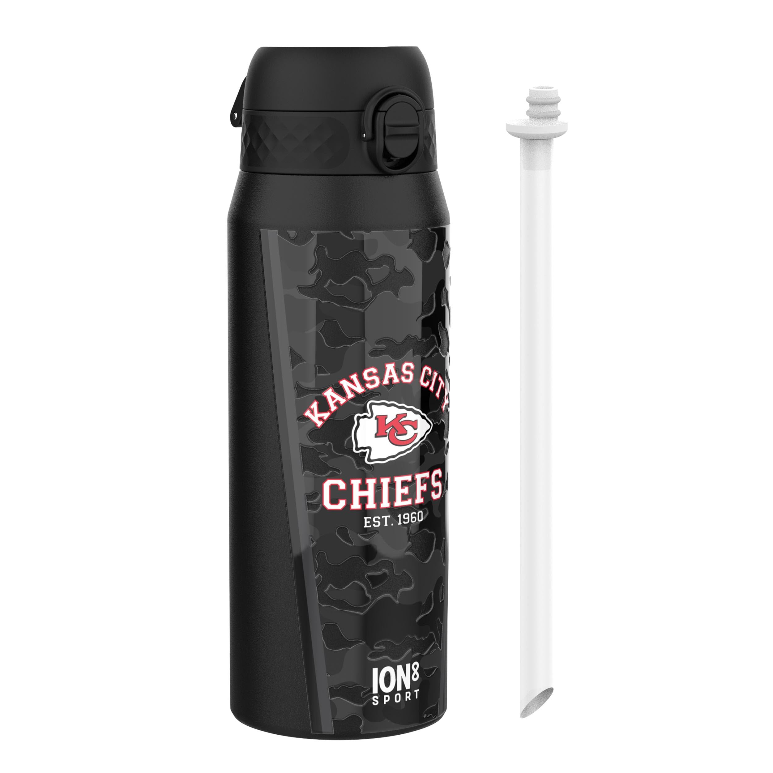 Ion8 NFL Jaguars Lightweight Steel Water Bottle, 600 ml/20 oz, Non-Insulated, Leak Proof, Easy to Open, Secure Lock, Dishwasher Safe, Flip Cover, Fits Cup Holders, Metal Water Bottle