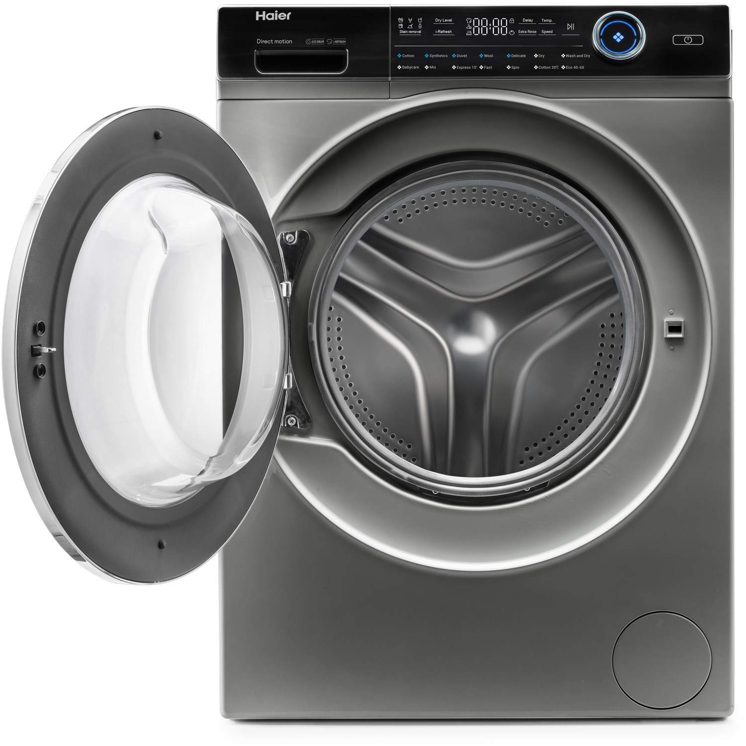 Haier I-Pro Series 7 Plus HWD100-BD14979NU1 Freestanding Washer Dryer, Max. cotton filling capacity 10 kg, 1400 RPM, Direct Motion Motor, Anti-Bacterial Treatment, White, 60x62x85 cm