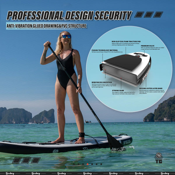 TIGERXBANG Stand Up Paddle Boards 10'6" x 32" x 6"丨10' x 31" x 6" with Premium SUP Board Accessories, Inflatable Paddle Boards for Adults/Kids Stand Up PaddleBoarding