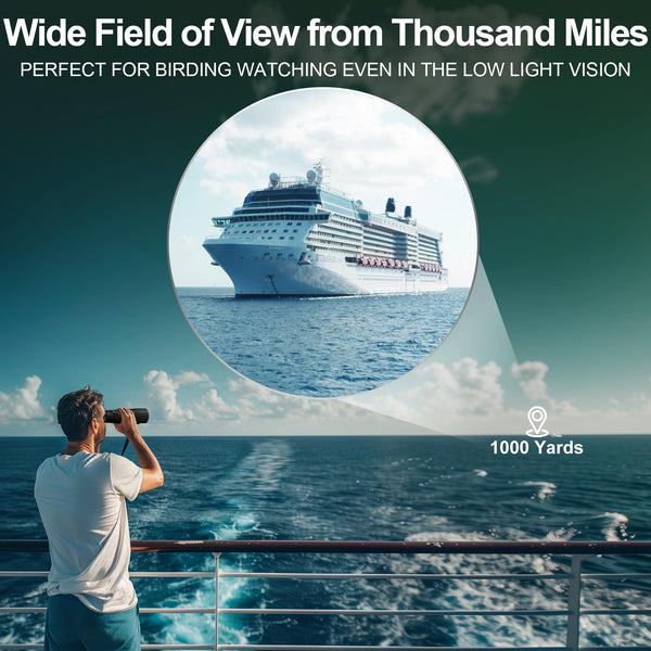 15x56 Binoculars for Adults High Powered - Aurosports HD Large View Binocular with Clear Low Light Vision - Lightweight Easy Focus Binos Bird Watching Hunting Hiking Cruise Travel - Black