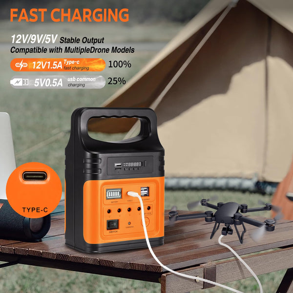 Upgrade-Vclpower 20000mAh DC Power Bank Station with Solar Panels,12V/9V Output Fast Charging Portable Power Station for Home Emergency Outdoor Camping(Green)
