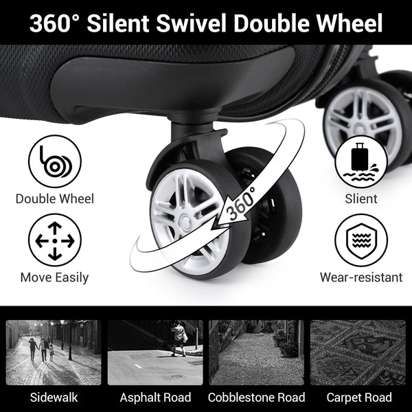 Kono Fashion Hand Luggage Lightweight ABS Hard Shell Trolley Travel Suitcase