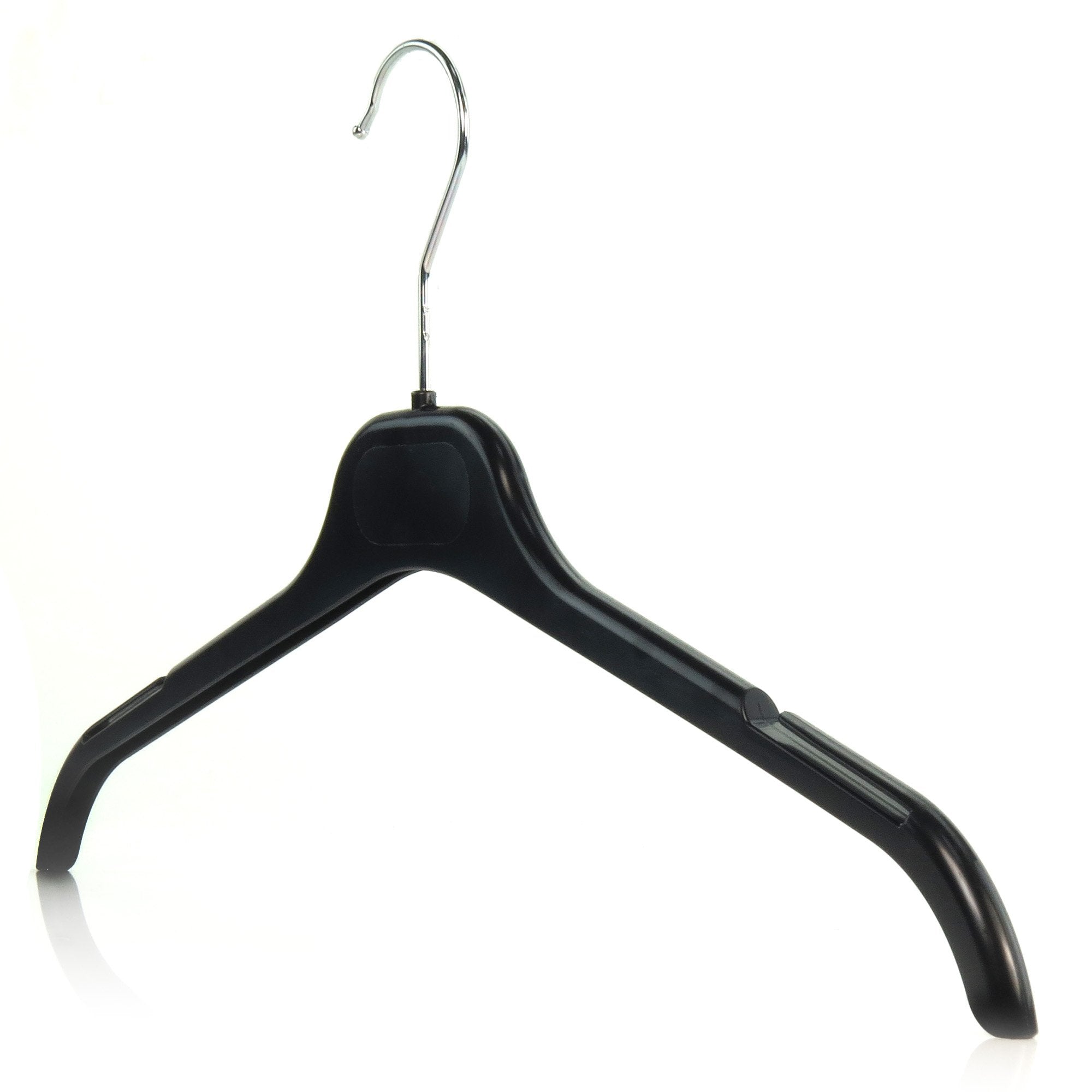 HANGERWORLD 100 Strong Black Plastic Garment Coat Hangers for Clothes with Notches - All Purpose 43cm (17") (One Size, 100, count)