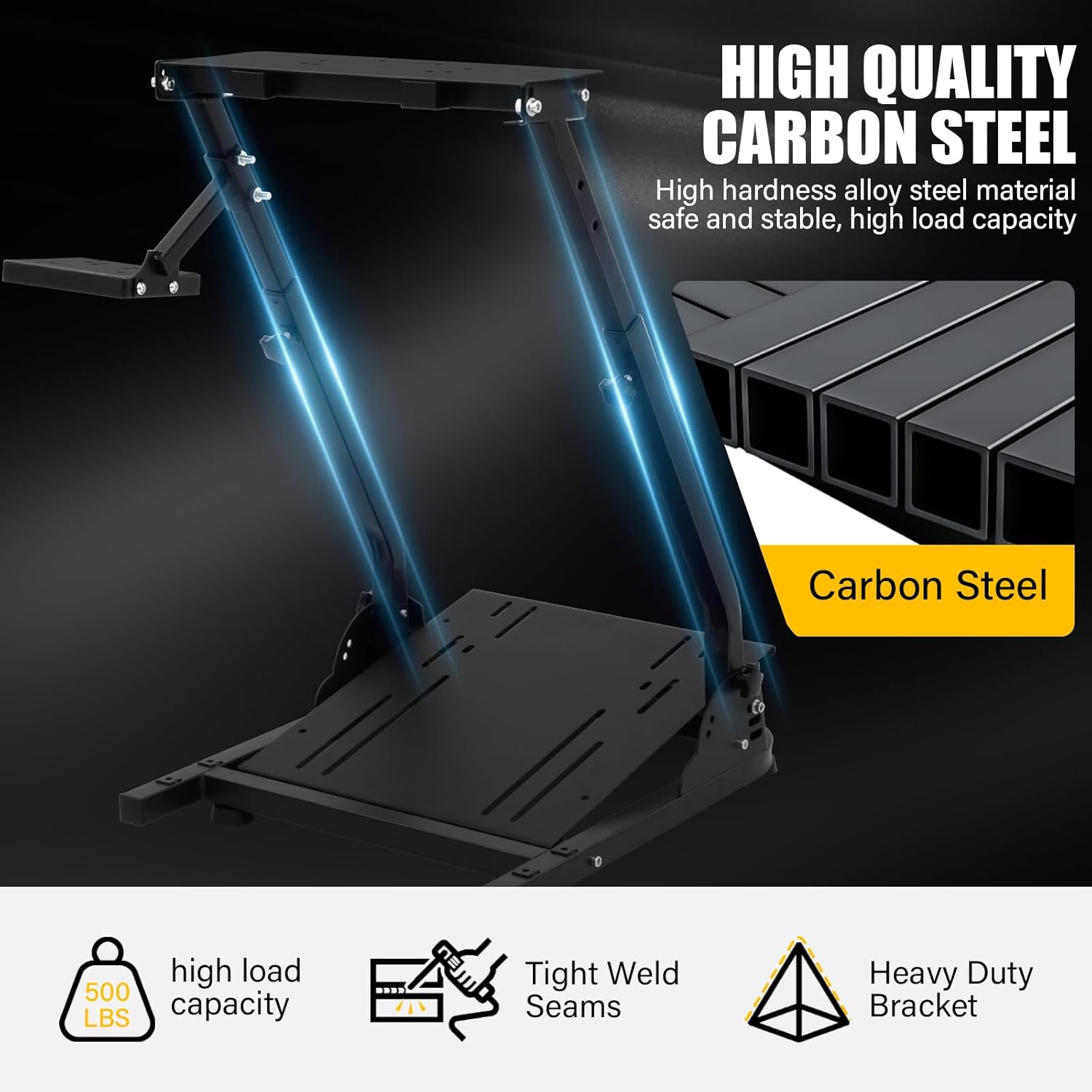 VELPAX Steering Wheel Stand, Height Adjustable Racing Wheel Stand, Wheel Stand Compatible with Logitech G25 G27 G29 G920, GT Racing Simulator Wheel Stand, Wheel Support and Pedal not Included