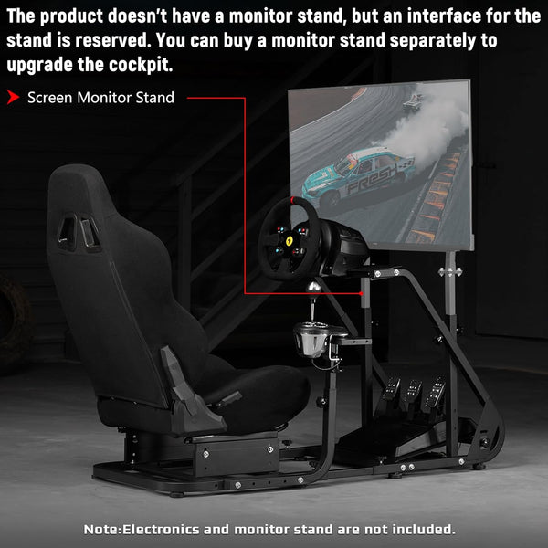 Dardoo G923 Racing Simulator Cockpit with Seat Fit for Logitech/Thrustmaster/MozaG29 G27 G920 T150,Sim Racing Cockpit,Not Include Wheel, Pedal and Shifter