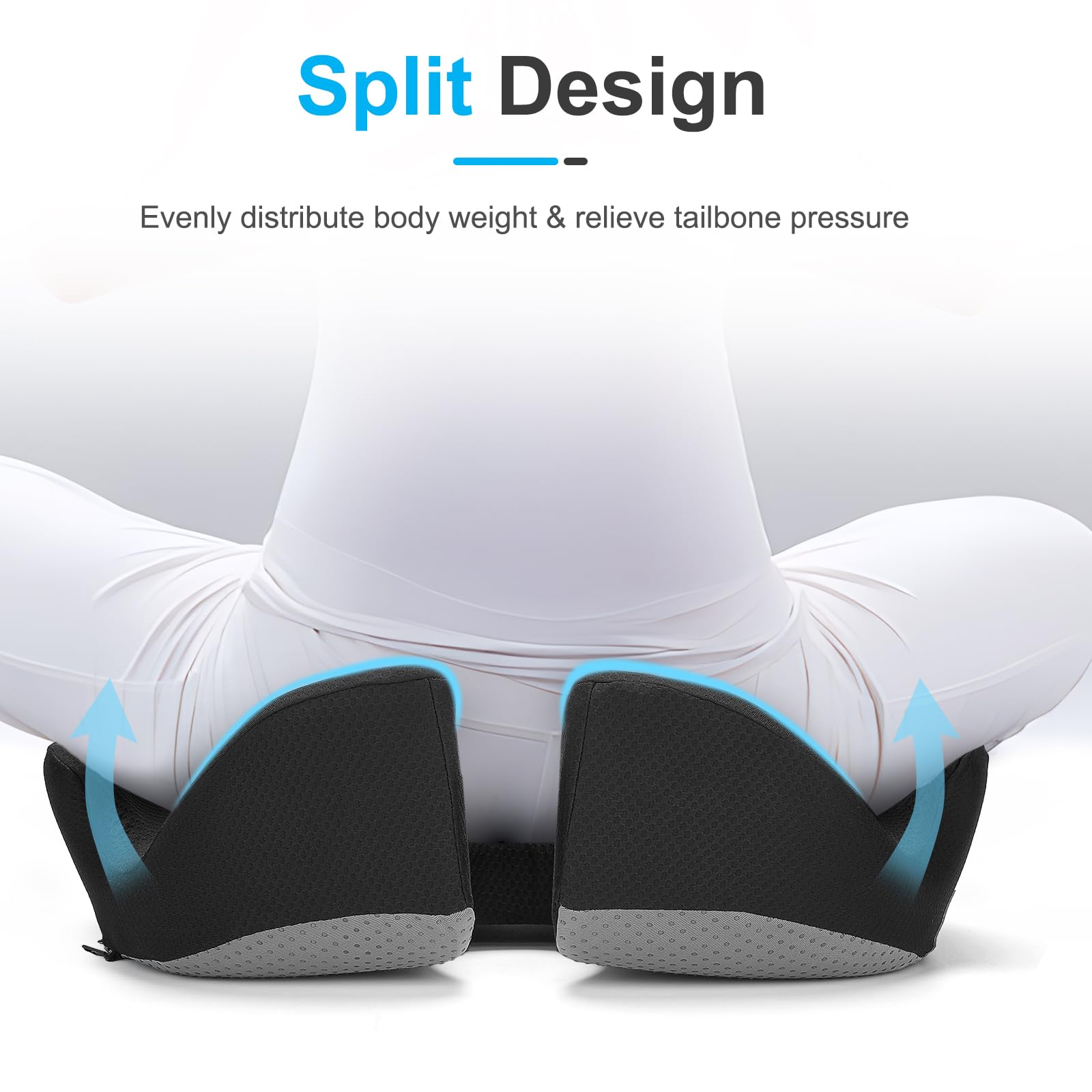 Ajiteogy Seat Cushion,Memory Foam Coccyx Cushion Pressure Relief for Hip, Tailbone, Coccyx, Sciatica,Ergonomic Seat Cushion for Office Chair,