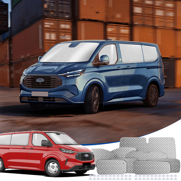 MaxAwe 8Pcs Internal Thermal Blind Set Fits for VW T5/T6 LWB, Luxury Sunshade Wrap Cover Kit, Window Front Screen Cover, Summer Uv Sun Blind & Winter Insulation Cover for VW Campervans & Motorhome