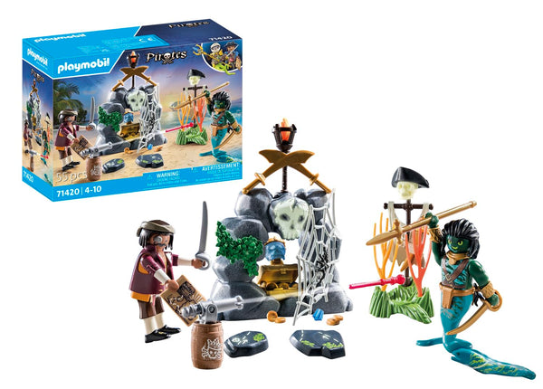 Playmobil 71418 Pirates: Small Pirate Vessel, exciting adventures on the high seas, complete with extensive accessories, fun imaginative role-play, playsets suitable for children ages 4+