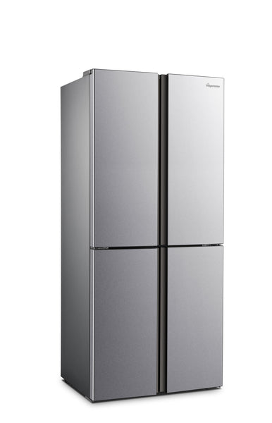 Fridgemaster MS83430EB Freestanding Slim American Side by side Door Fridge Freezer 441L, Total No Frost, Inverter compressor, Black, 83.2x178.0cm, Energy Rating E