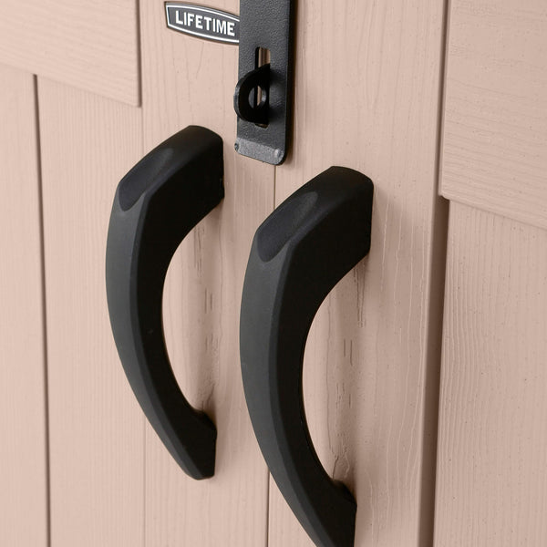 LIFETIME Plastic Wood Grain Textured Storage Box Desert Sand/Grey, 151x72x69 cm