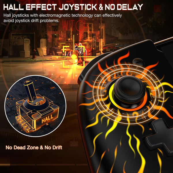 HASACOOL Switch Controller for Nintendo Switch/OLED, Handheld One-Piece Joycon Controllers with RGB Lights, TURBO, Vibration, Back Button