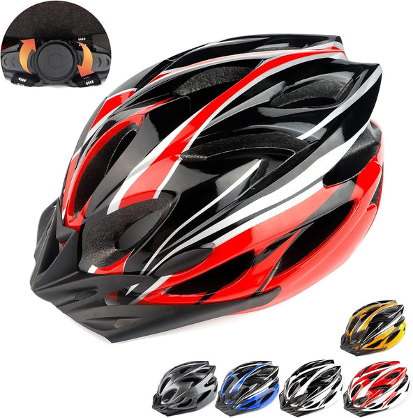 RaMokey Cycle Helmet, Lightweight Bicycle Helmet, Adjustable Mountain & Road Bike Helmets for Adults, 18 Vents with Adjustable Strap & Detachable Visor for Mens Womens(Head Sizes 58-62cm)