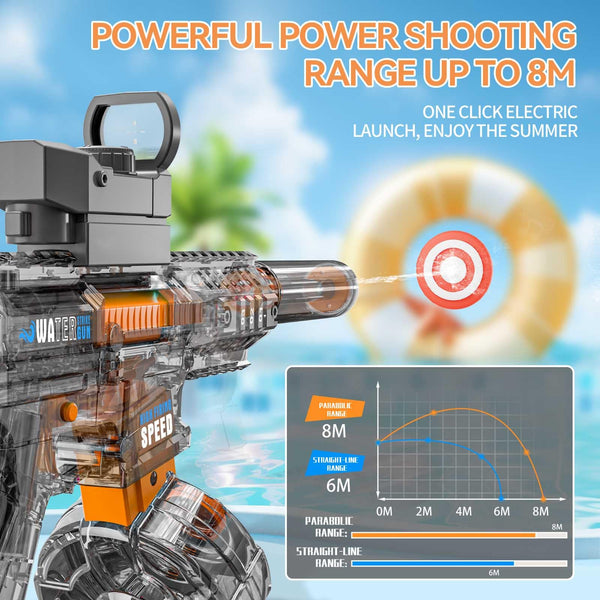 Electric Water Gun, Ultra-Long Range One-Touch Automatic Water Gun, Large Capacity Ultra-Long Standby, Suitable For Children Adults Summer Pool Party Beach Outdoor Use.