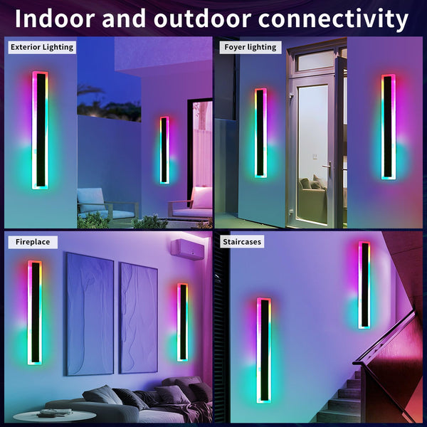 Mikeru 6500k Cool White Outdoor Wall Light, 150cm Modern Porch Wall Light, LED Vertical Long Acrylic Garden Fixture, IP65 Waterproof for Balcony, Living Room, Garage, Patio