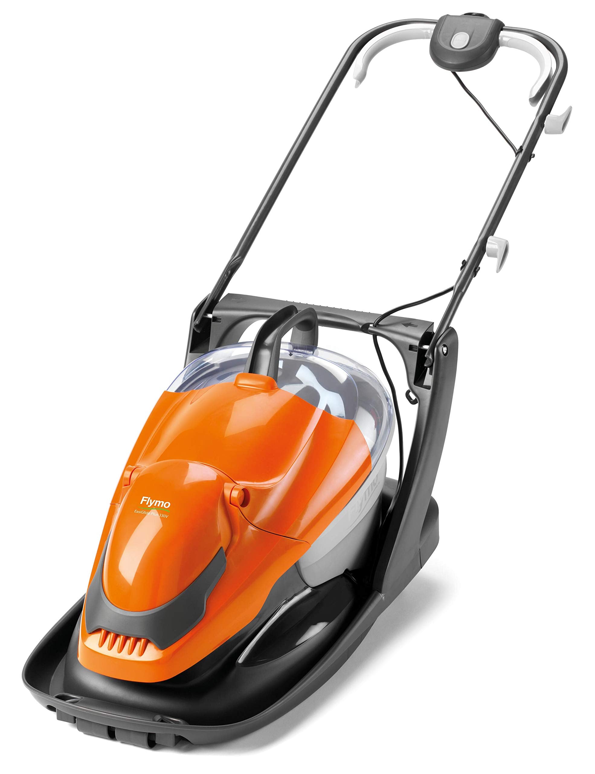 Flymo EasiGlide Plus 360V Hover Collect Lawn Mower - 2000W Motor, 36cm Cutting Width, 26 Litre Grass Box, Folds Flat, 10m Cable Length, Orange and Grey