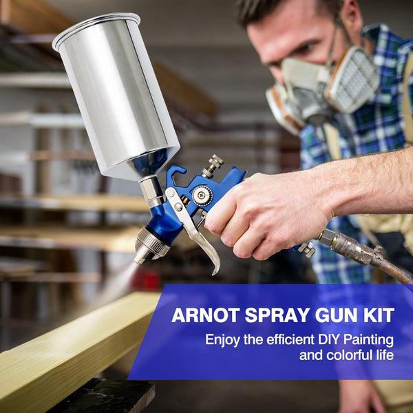 COSTWAY HVLP Air Spray Gun Set with 1.0mm 1.4mm 1.7mm Nozzle, 3pcs Auto Gravity Feed Spray Gun with Air Regulator & 100CC/1000CC Aluminum Cup, Automotive Paint Spray Guns for Car Furniture Primer