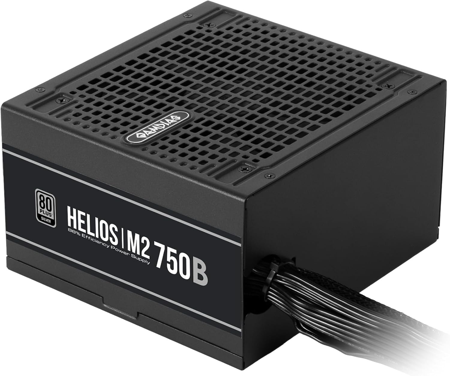 GAMDIAS HELIOS P2-750G Low-Noise ATX PC Power Supply, 80 PLUS Gold Non-Modular Computer PSU, ATX 3.1 & PCIe Gen 5.1 Ready, Native 12VHPWR Cable, Full DC-DC, LLC Resonant Circuit Design, Black