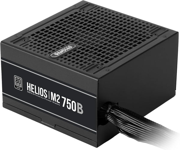 GAMDIAS HELIOS P2-750G Low-Noise ATX PC Power Supply, 80 PLUS Gold Non-Modular Computer PSU, ATX 3.1 & PCIe Gen 5.1 Ready, Native 12VHPWR Cable, Full DC-DC, LLC Resonant Circuit Design, Black