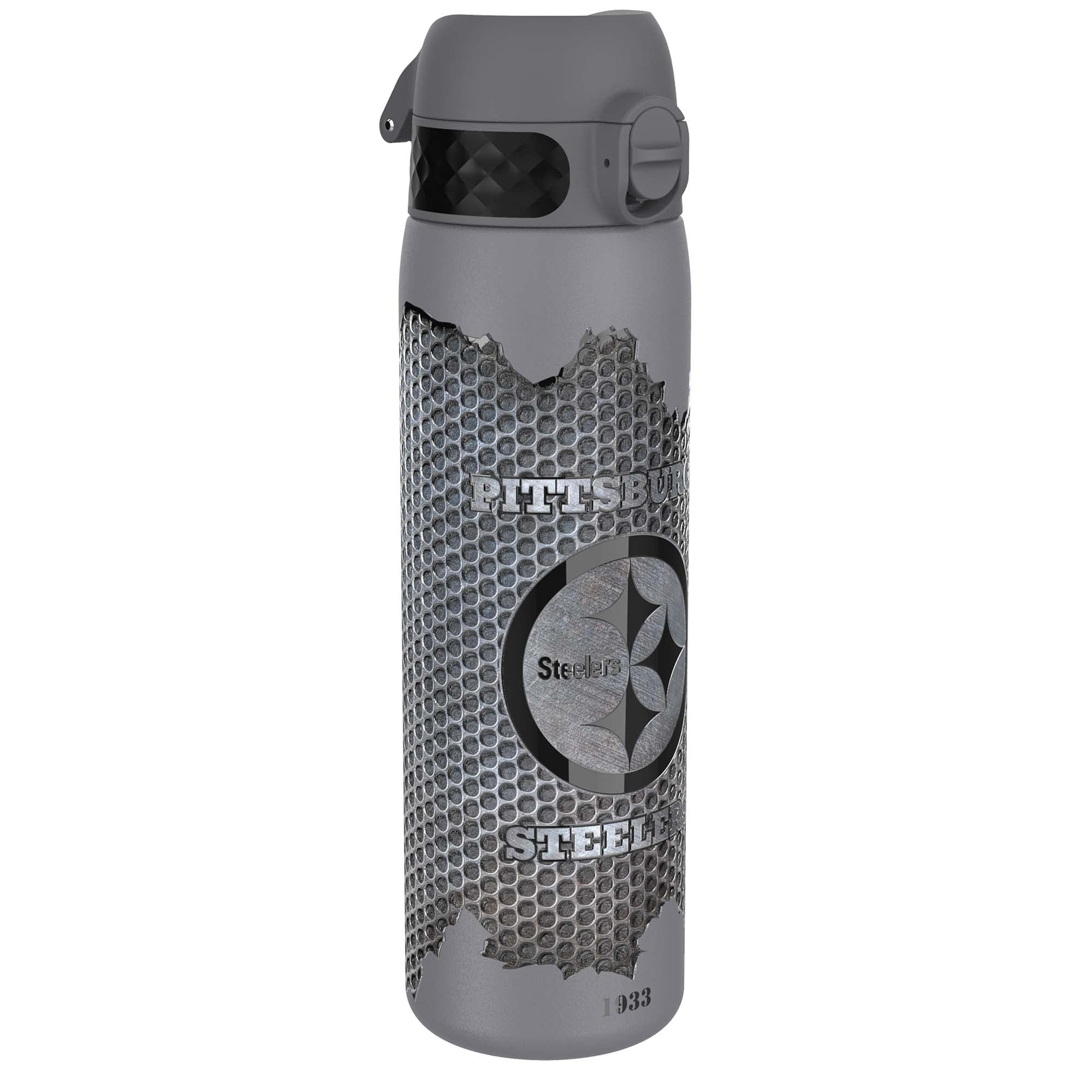 Ion8 NFL Jaguars Lightweight Steel Water Bottle, 600 ml/20 oz, Non-Insulated, Leak Proof, Easy to Open, Secure Lock, Dishwasher Safe, Flip Cover, Fits Cup Holders, Metal Water Bottle