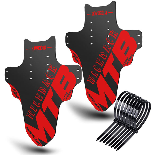NICEDACK Mudguards Mountain Bike, 2 Pieces Mudguard Fit 20-29 Inch MTB Mudguard Front and Rear Compatible Bicycle Splash Guard