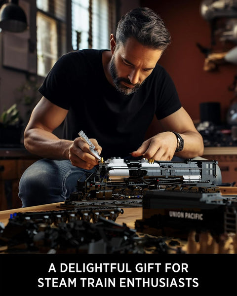 Train The Big Boy Locomotive, Steam Locomotive Building Block Set for Adults, Legendary Steam Train Display Kit for Gift Giving (1818 Pieces)
