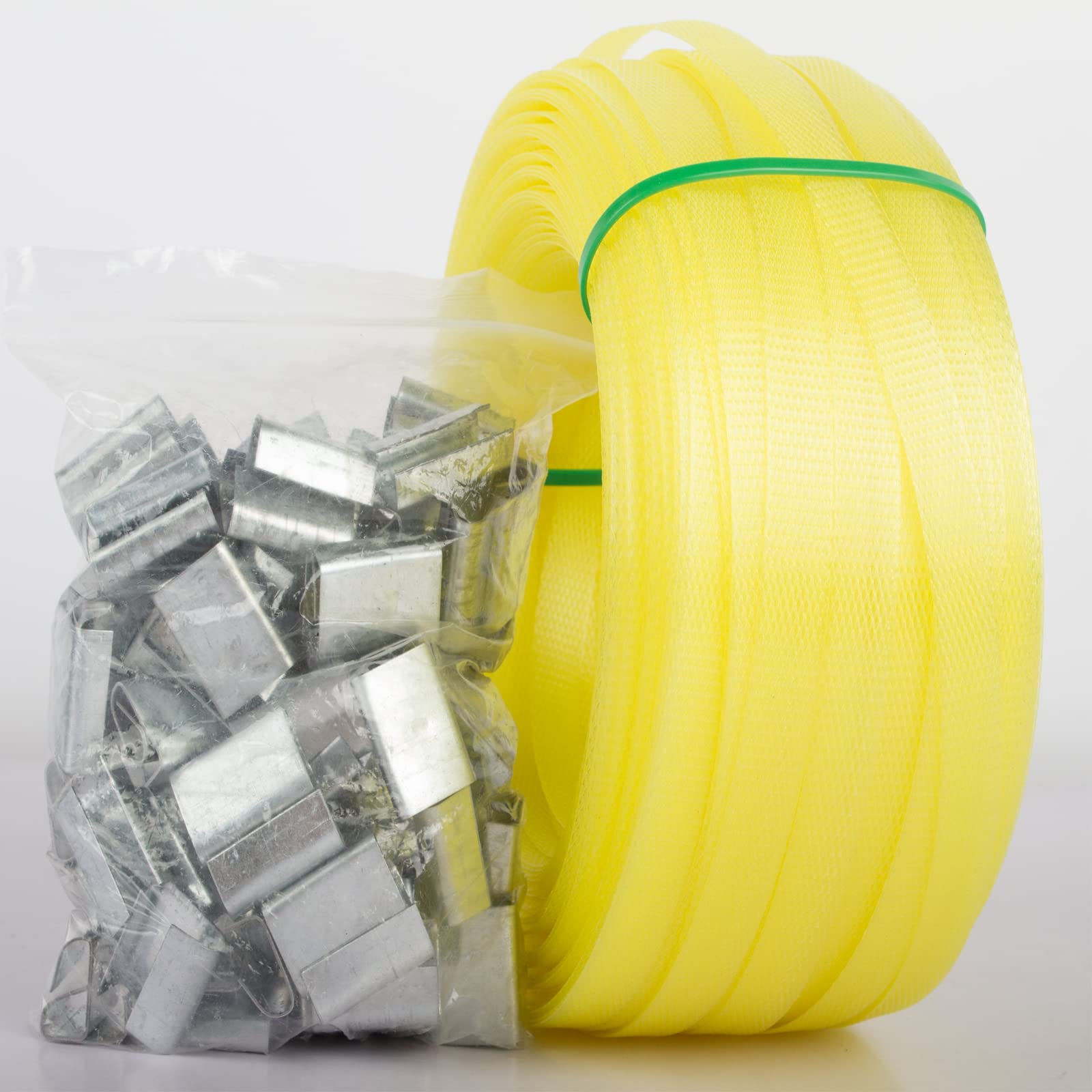 Complete Hand Pallet Packaging Strapping Kit with Tools, 200m PP Band, Metal Seals, and Edge Protectors for Secure Packing