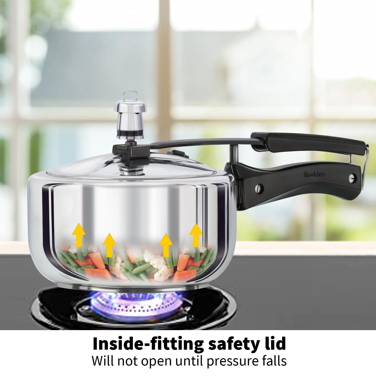 Hawkins Stainless Steel Induction Compatible Pressure Cooker, 2 Litre, Silver (HSS20)