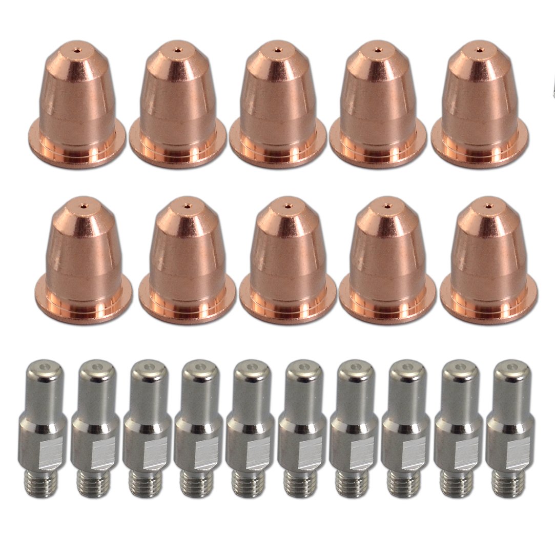 RIVERWELD S45 Plasma Torch Head OEM and Plasma Electrode PR0110 Plasma Tips 0.8 PD0116-08 Outside Nozzle Retaining Cap PC0116 Air Diffuser PE0106 Stand Off Guide CV0010 kit 22pcs
