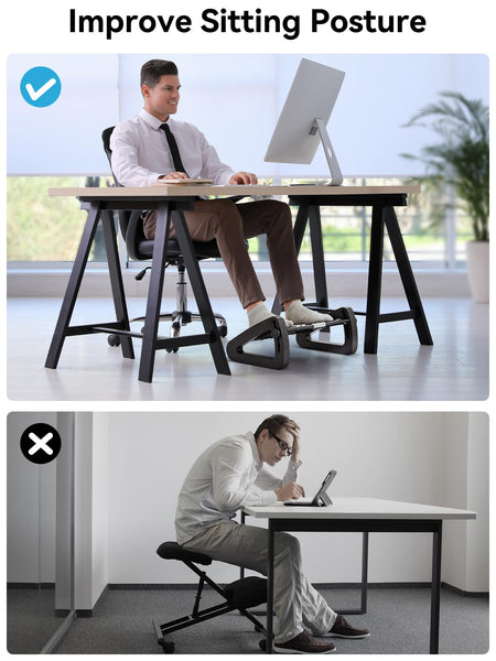 HEETA Foot Rest, Adjustable Height Under Desk Foot Rest Ergonomic Foot Stool with Massager Function for Offie and Home, Easy to Assemble, Pressure