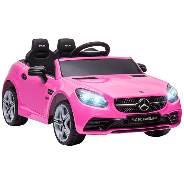 AIYAPLAY Benz SLC 300 Licensed 12V Electric Car for Kids, Kids' Electric Ride on with Parental Remote, Music Lights, Suspension Wheels for 3-6 Years, Black