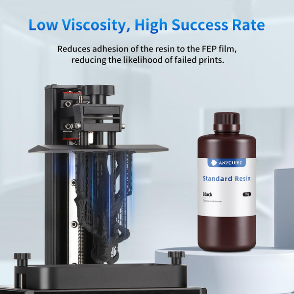 ANYCUBIC Standard 3D Printer Resin, LCD UV 405nm Rapid Photopolymer 3D Resin for 6K/8K/12K/14K LCD 3D Printers(1000g, Grey)