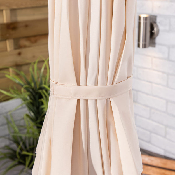 Alfresia 2.7 Metre Parasol - Round with Push Button Tilt, Outdoor Table Parasol Umbrella with Crank Handle, Garden Patio Sun Shade, Grey, Easy Assemble