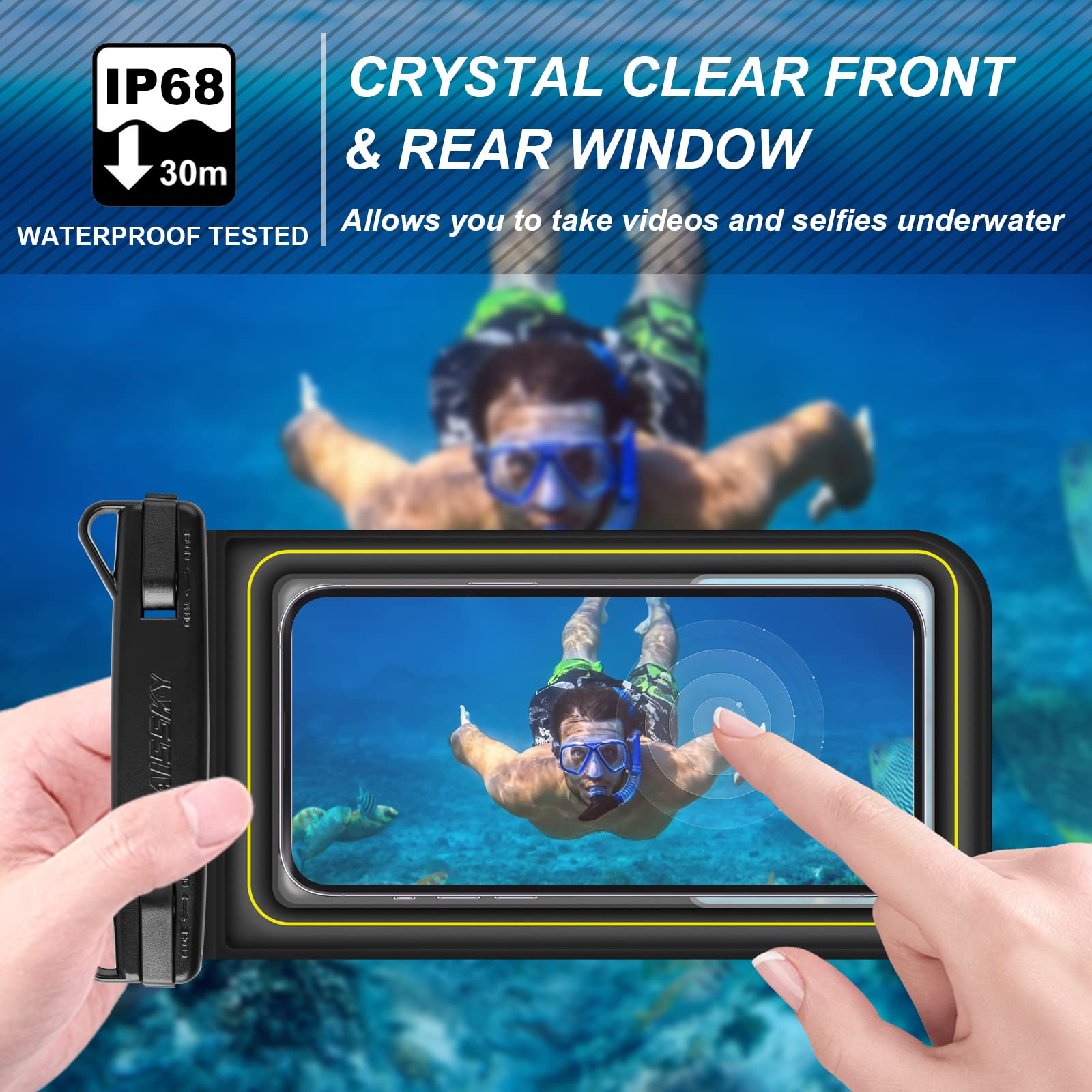Floating Waterproof Phone Pouch, IPX8 Universal Waterproof Phone Case for Swimming Dry Bag Underwater for iPhone 16 Pro Max 15 Pro 14 Samsung S25 S24 S23 Ultra Huawei Xiaomi etc, Up to 6.9"