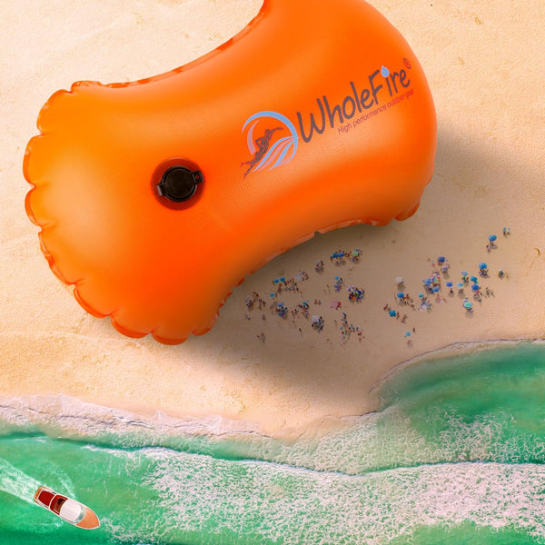 WholeFire 20L Swim Buoy Waterproof Inflatable Dry Bag Swim Safety Float for Water Sports, Open Water Swimmers, Triathletes, Kayakers and Snorkelers