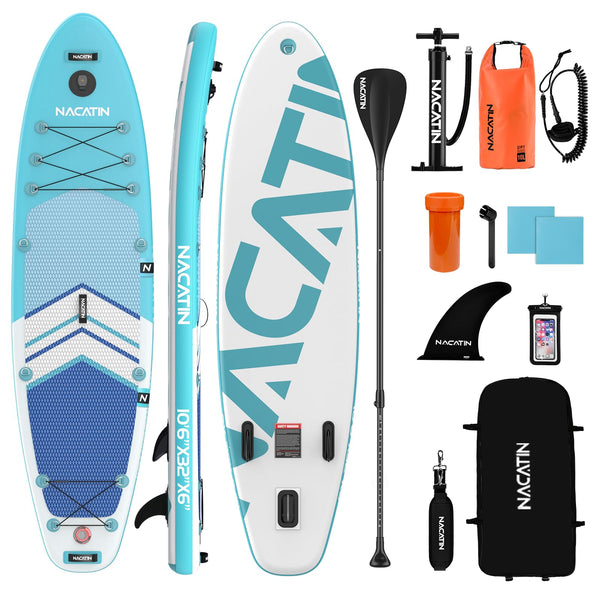 Paddle Boards for Adults, NACATIN Inflatable Stand Up Paddle Board with 10'6" SUP Paddleboard, Adjustable Paddle, Pump, Backpack, Dry Bag, Ideal for All Skill Levels (Optional Kayak Seat Available)
