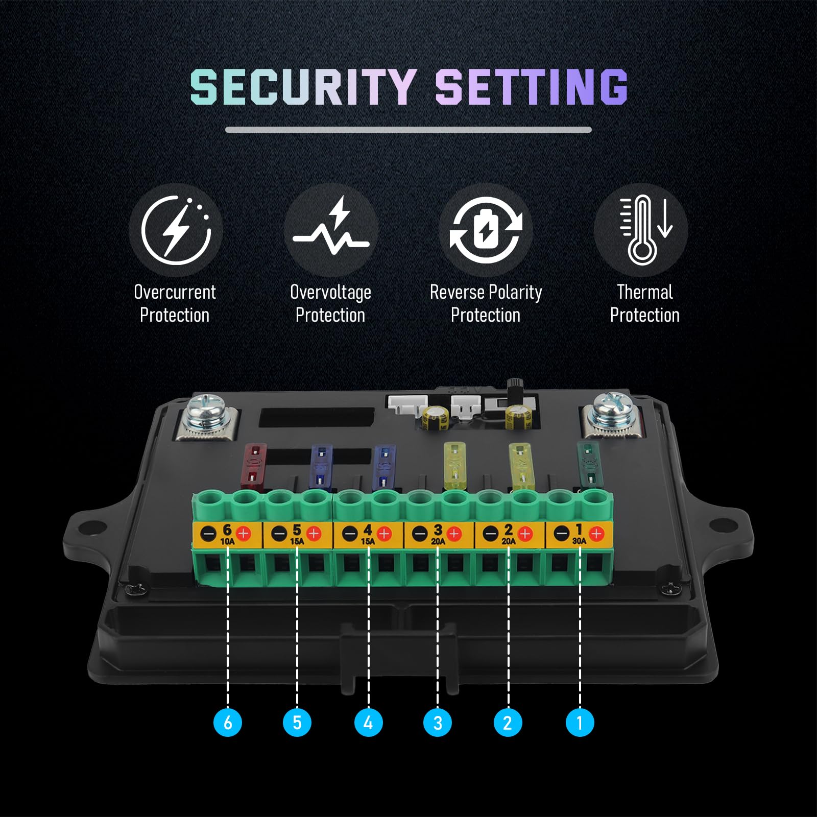 Chelhead 12V/24V Switch Control Panel RGB 6 Gang Dimmable Multi-Function Programmable Switch Panel Acc Battery Control Waterproof, Compatible with Truck Boat SUV RV Trailer Marine ATV UTV