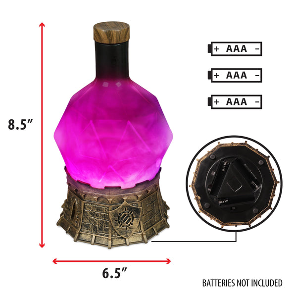 ENHANCE Gaming Sorcerer's Potion Light with Swirling Mystical Brew - Potion Bottle Mood Light Prop for Tabletop Game Immersion, Playroom, Desk Decor -