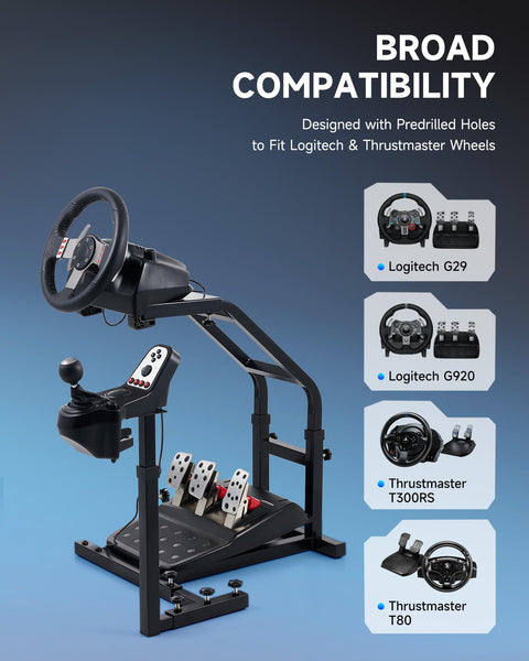 CO-Z Racing Wheel Stand Compatible with Logitech G27, G29, G920, Thrustmaster T300RS, T80, Adjustable Height for PS4, Xbox One, Series X|S, PC Gaming