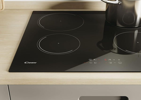 Candy CI642CTT/E1 60cm Induction Hob, 4 Boosters, Touch Control, Black Glass
