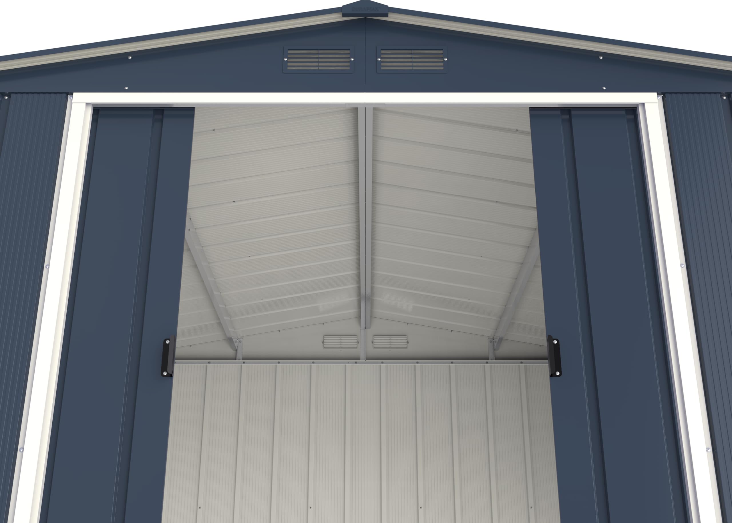 Duramax ECO 8 x 8 (6.35 m2) Metal Garden Storage Shed, Hot-Dipped Galvanized Metal Garden Shed, Tool Storage Shed, Strong Reinforced Roof Structure, Maintenance-Free Metal Shed, Anthracite