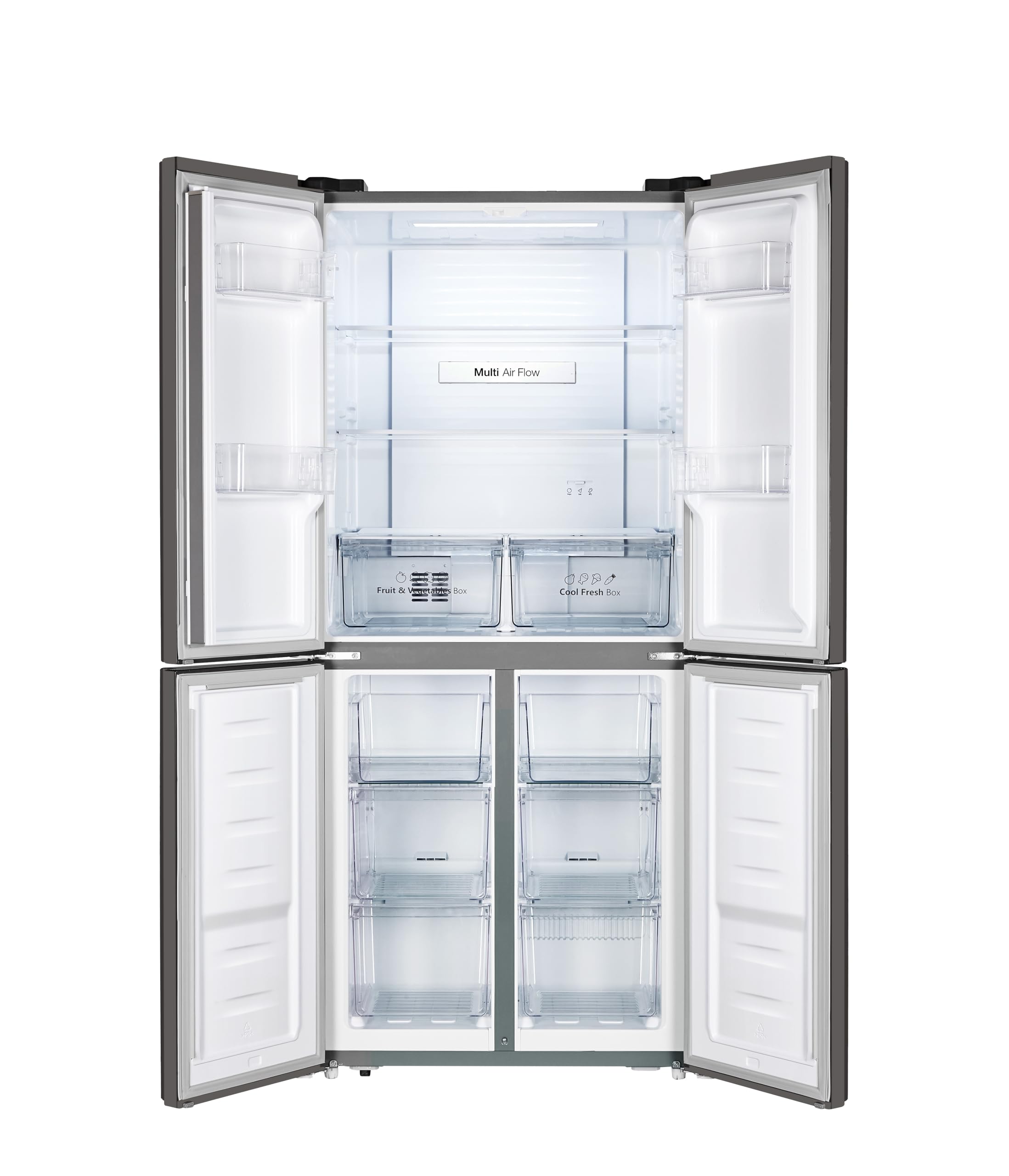 Fridgemaster MS83430EB Freestanding Slim American Side by side Door Fridge Freezer 441L, Total No Frost, Inverter compressor, Black, 83.2x178.0cm, Energy Rating E