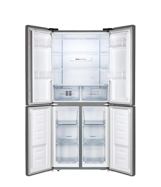 Fridgemaster MS83430EB Freestanding Slim American Side by side Door Fridge Freezer 441L, Total No Frost, Inverter compressor, Black, 83.2x178.0cm, Energy Rating E