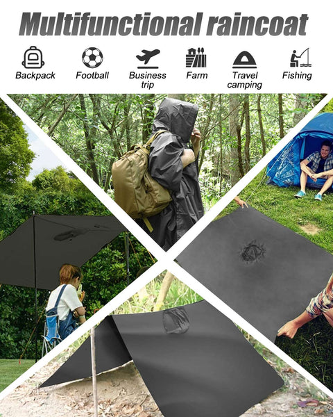 Victoper Waterproof Poncho Adult, Reusable Rain Poncho Adult Waterproof Poncho Waterproof Adult Lightweight Waterproof Raincoat for Outdoor Hiking Camping Cycling Traveling