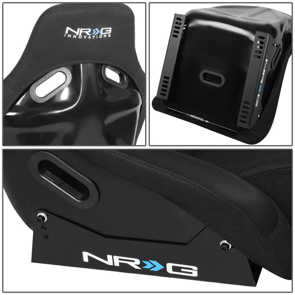 NRG Innovations Fixed Back Sport Bucket Seat - FRP Fiber Glass - Large - Part # FRP-300 Black