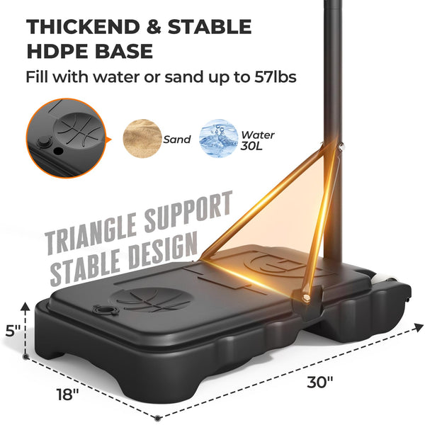 Basketball Hoop Outdoor, Yohood Basketball Hoop and Stand Portable Adjustable Height Net Set System on Wheels Sturdy Backboard for Game Park Garden Indoor