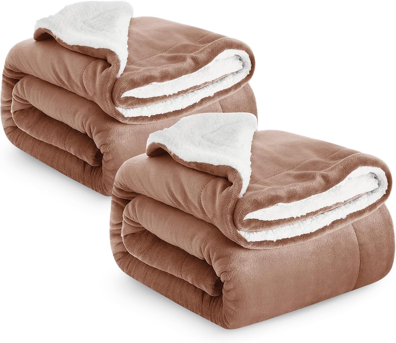 Imperial Rooms Sherpa Fleece Blanket Bed Throws Blankets For Sofas Soft Fluffy Thick Blanket Reversible Microfiber Throw (Silver, Single (130 x 150 Cm))