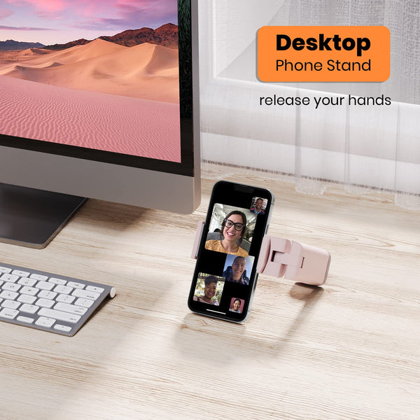 Airplane Phone Holder - Klearlook 4 in 1 Adjustable Phone Stand for Travel,360 Rotation Handsfree Viewing Flight Phone Holder,Foldable Travel Essential,Accessory for Flying/Traveling/Home/Office-Black