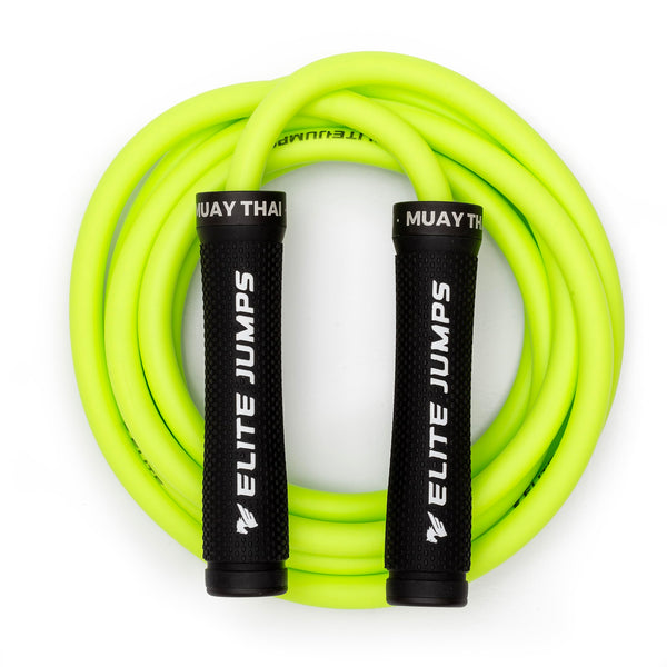 Elite Jumps Muay Thai 3.0 Weighted Jump Rope - Professionally Designed for High-Intensity Training - MMA Fitness - Heavy PVC for Full Body Workout