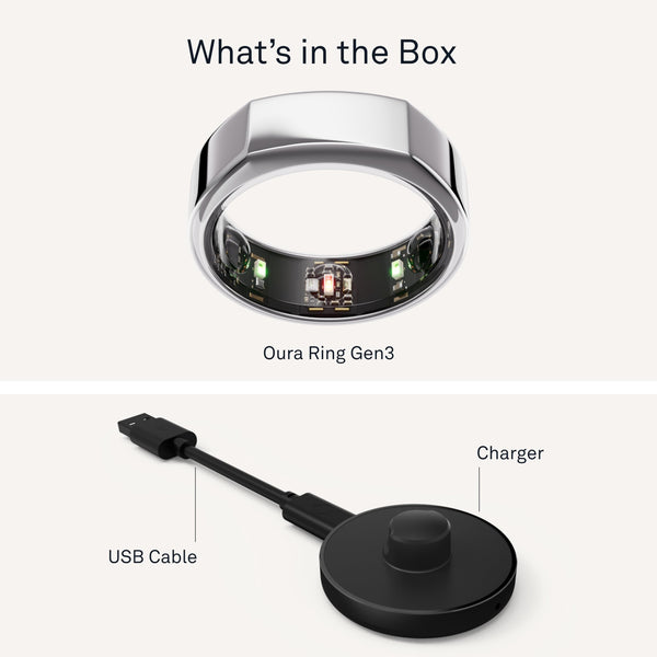 Oura Gen3 Horizon Smart Ring - Size 12, Brushed Titanium | Sleep, Heart Rate and Fitness Tracking Wearable - Up to 7 Day Battery Life - iOS/Android Compatible - Size First with Oura Sizing Kit
